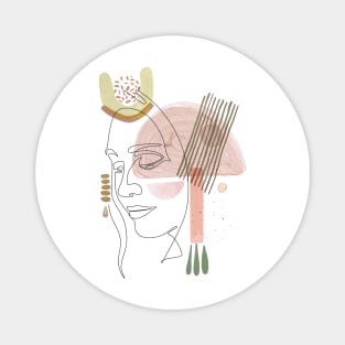 Abstract modern woman face Magnet